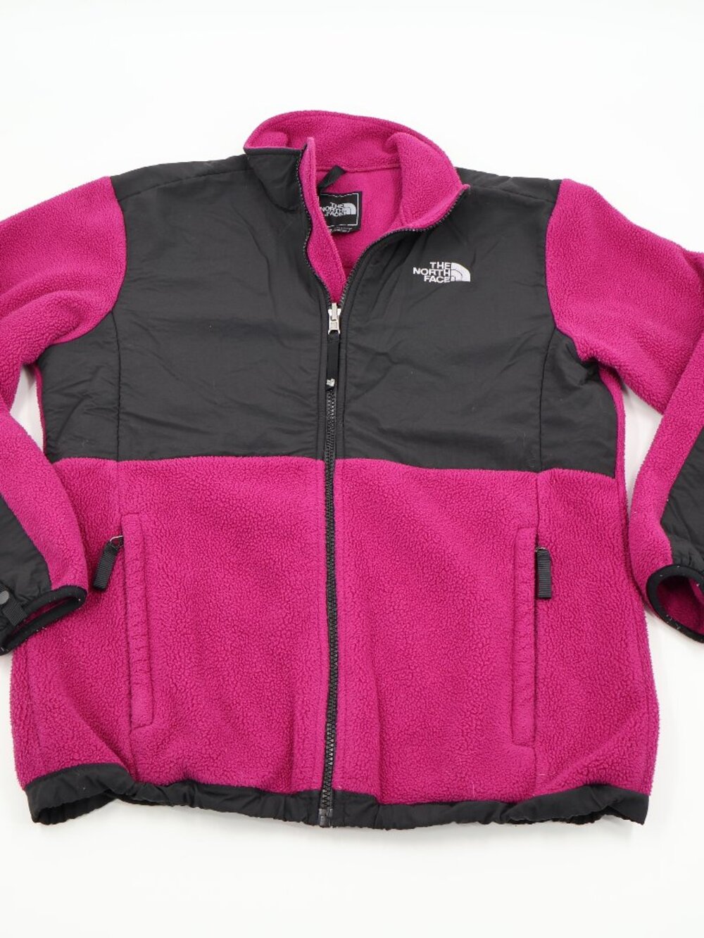 The North Face Denali Fleece Jacket Girls XL Pink Black Polartec Full‎ Zip